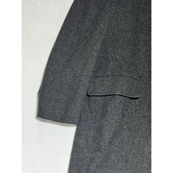 London Fog Wool Dress Overcoat Mens 46 Long Dark Gray Business Classic USA